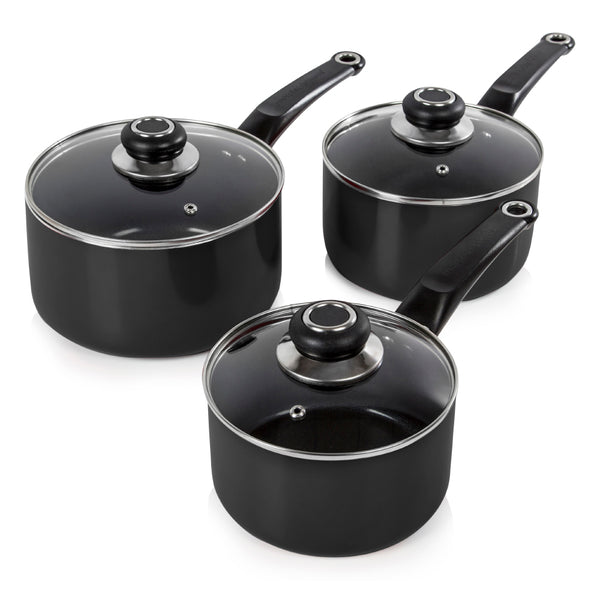 Equip 3 Piece Saucepan Set Black