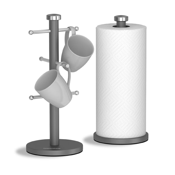 Accents Mug Tree Towel Pole Set Titanium