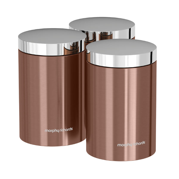 Accents Set of 3 Canisters Copper