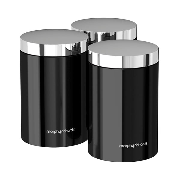 Accents Set of 3 Canisters Black