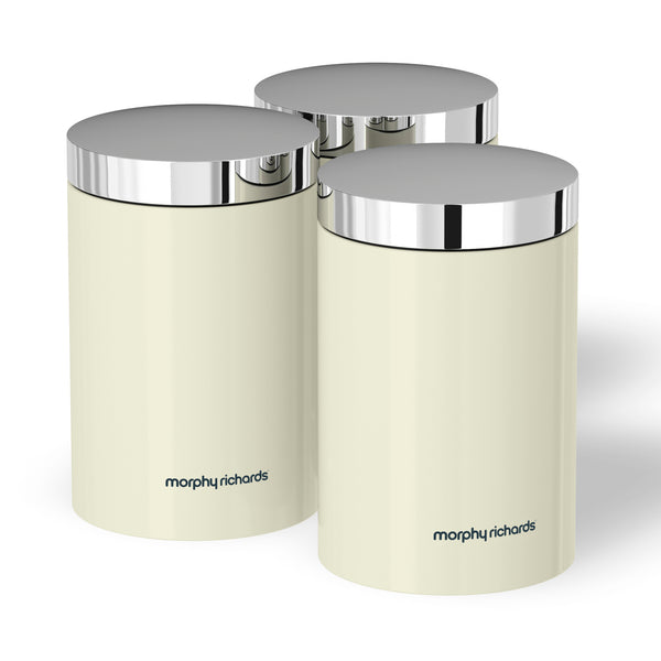 Accents Set of 3 Canisters Ivory Cream