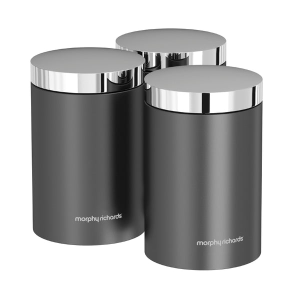 Accents Set of 3 Canisters Titanium