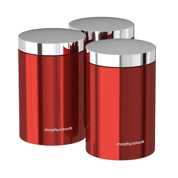 Accents Set of 3 Canisters Red