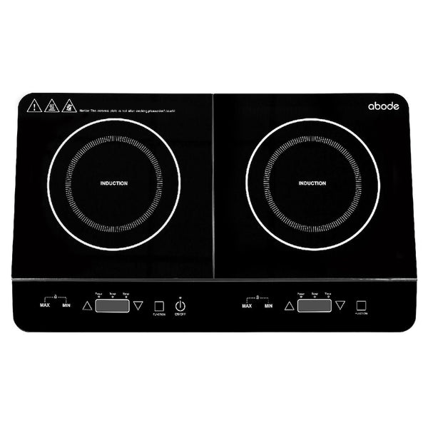 Abode AINDH2002 Portable Double Induction Hob  Digital Dual Control 2.8kW Plug & Play - Black
