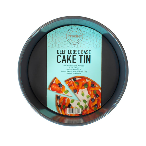Prochef BKW1039GE 8 Inch Loose Base Deep Cake Tin 0.8mm