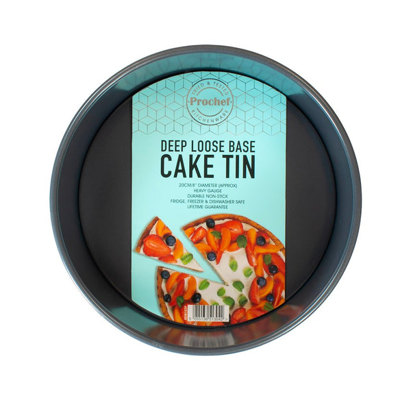Prochef BKW1039GE 8 Inch Loose Base Deep Cake Tin 0.8mm