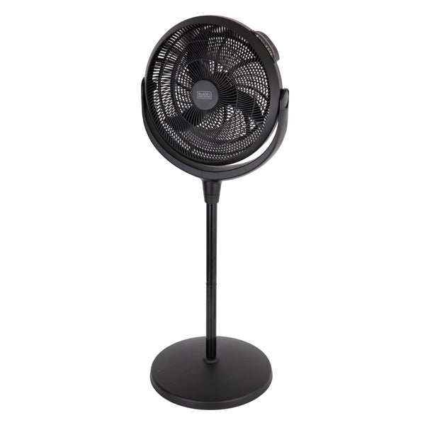 16 Inch High Velocity Power Stand and Floor Fan Black