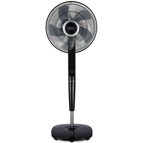 16 Inch Pedestal Fan with Figure 8 Oscillation and Timer Black