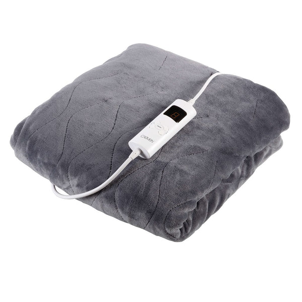 Carmen C81148 Fleece Luxury Electric Heated Throw - Grey