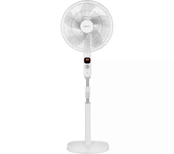 Igenix DF1670 16 Inch Digital Pedestal Fan with Remote Control White