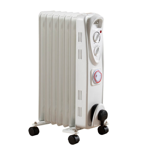 Daewoo HEA1894GE 1500 Watts White Oil Heater with Timer