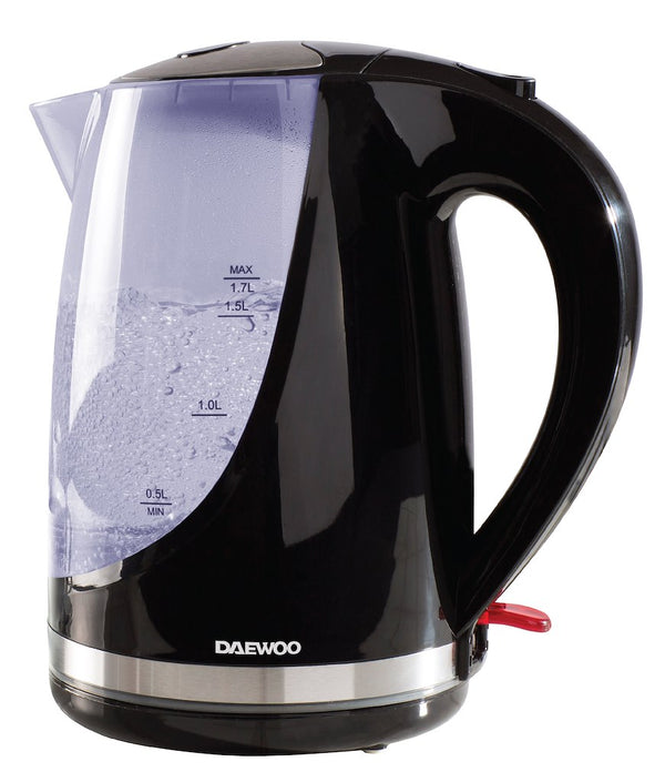 Daewoo SDA1666GE 1.7L Colour Changing Kettle - Black