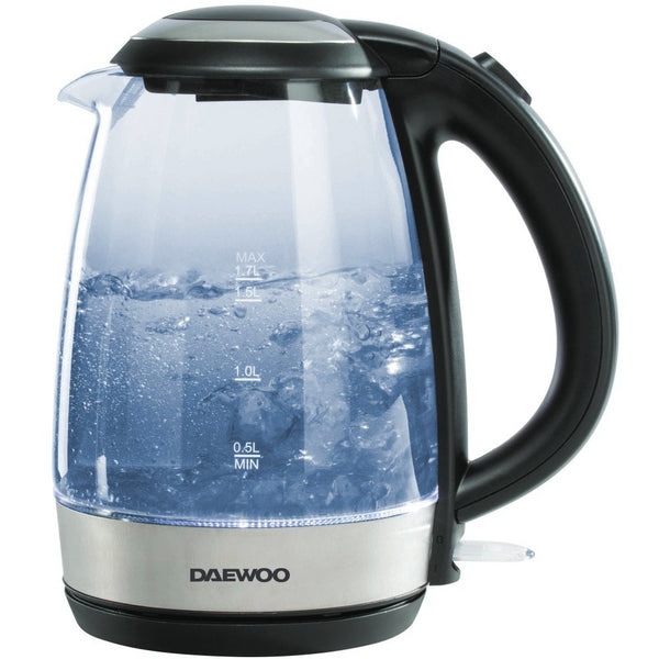 Daewoo SDA1669GE 1.7L 2200W Glass Kettle with LED