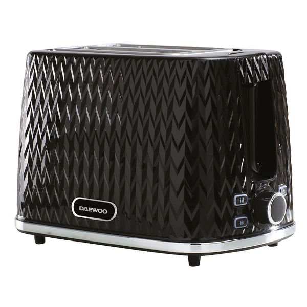 Daewoo SDA1774GE Argyle 2 Slice Toaster Black