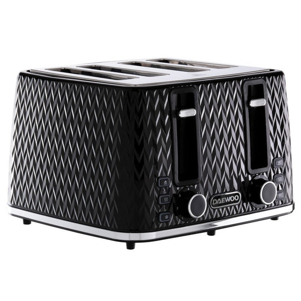 Daewoo SDA1863GE Argyle 4 Slice Toaster Black