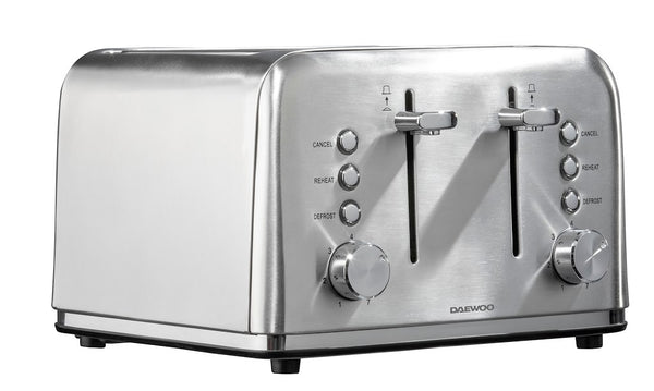 Daewoo SDA2082GE Kensington 4 Slice Toaster - Stainless Steel