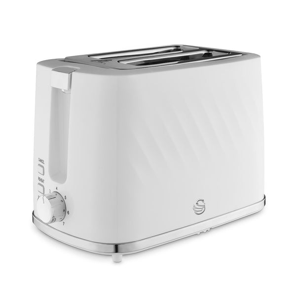 Swan ST14071WHT Windsor 2 Slice Textured Toaster