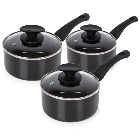 Essentials 3 Piece Pan Set Black