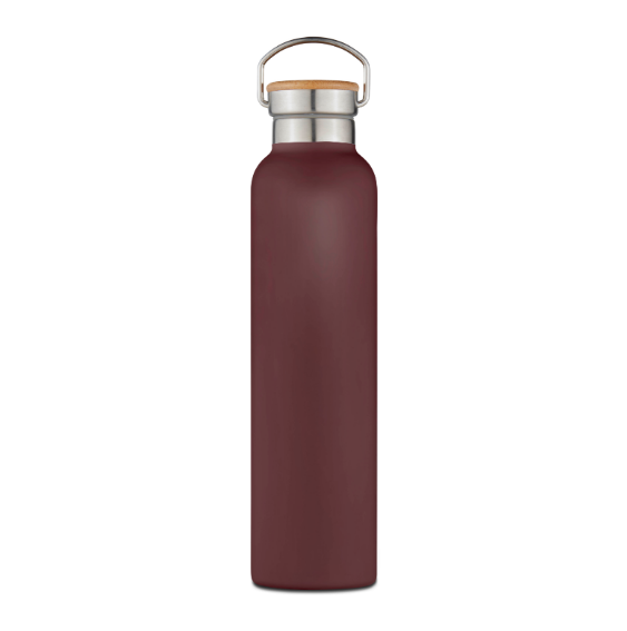 750ml Bottle with Bamboo Lid Stainless Steel - Mulberry