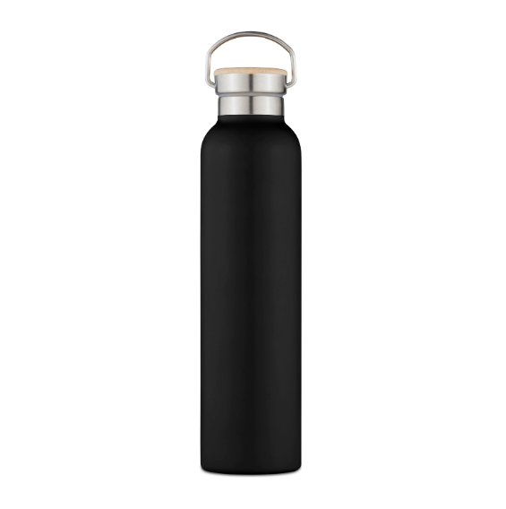 750ml Bottle with Bamboo Lid Stainless Steel - Onyx