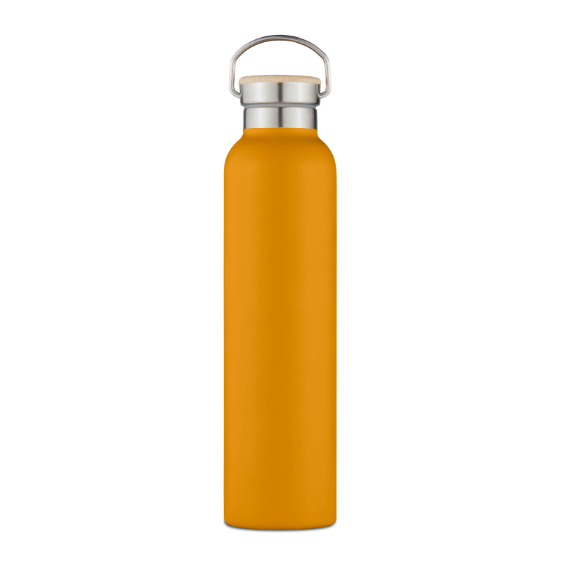 750ml Bottle with Bamboo Lid Stainless Steel - Saffron