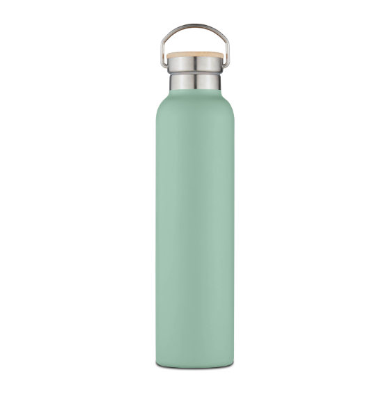 750ml Stainless Steel Bottle with Bamboo Lid Mint