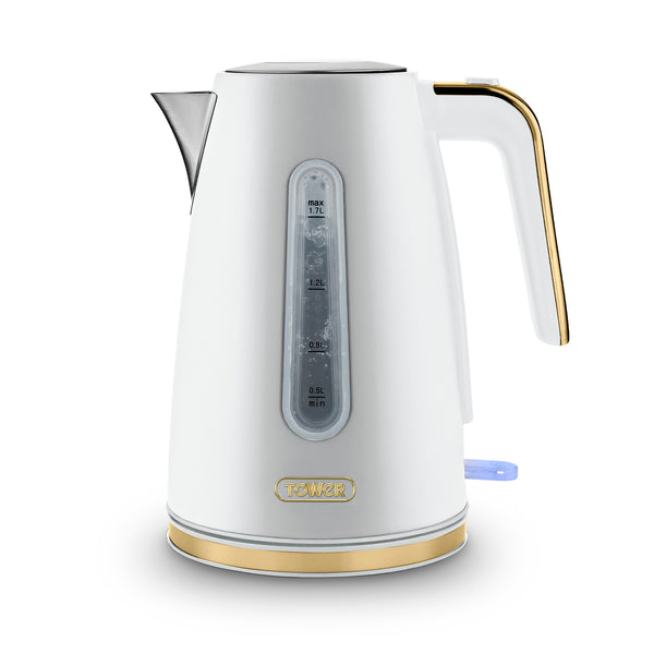 Cavaletto 1.7L 3KW Jug Kettle Optic White Champagne Accents