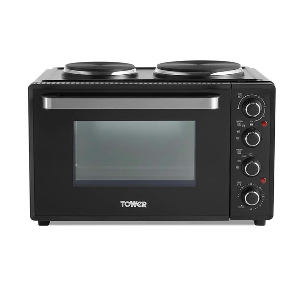 Tower T14044 32 Litre Mini Oven with Hot Plates - Black