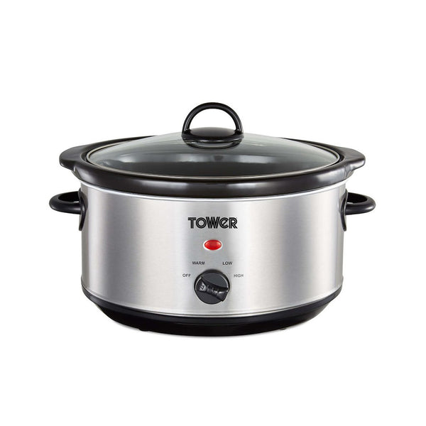 Tower T16039Y 3.5L Slow Cooker - Stainless Steel