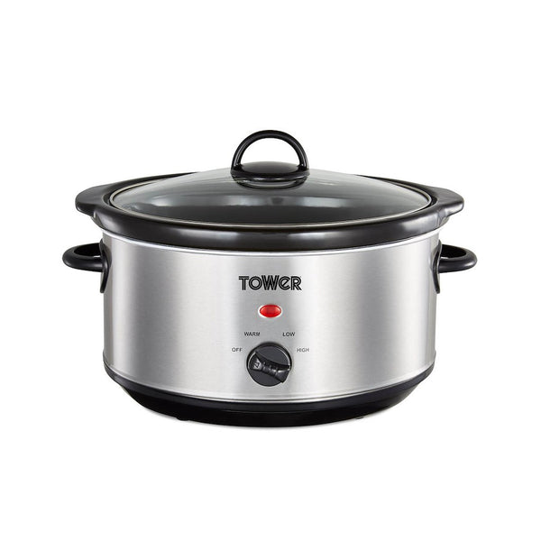 Tower T16039 Slow Cooker 3.5LT - Stainless Steel