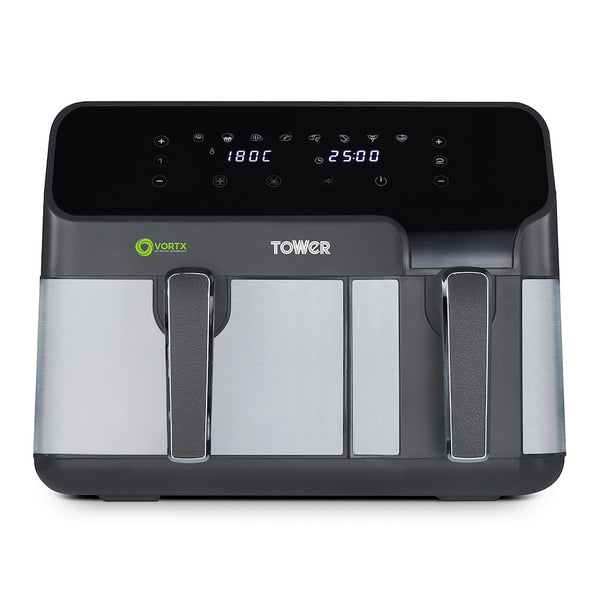 Tower T17099 Eco Duo Air Fryer Grey Digital 5.2L + 3.3L