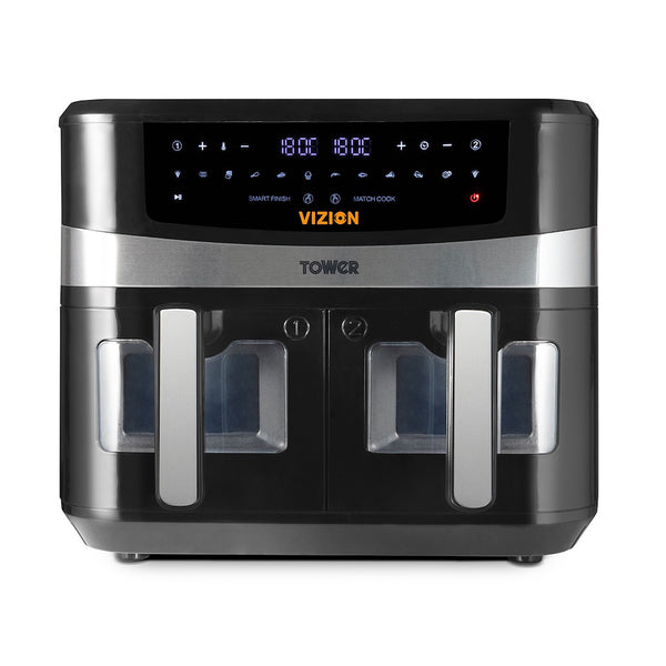 Tower T17100 Vortx Vizion 9LT Dual Basket Air Fryer Digital Black