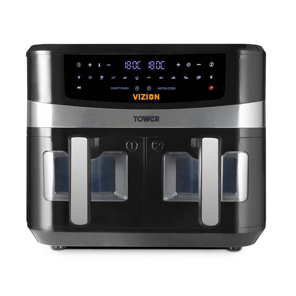 Tower T17100 Vortx Vizion 9LT Dual Basket Air Fryer Digital Black
