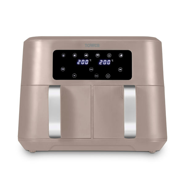 Tower T17137MSH Vortx 8.5L Dual Basket Air Fryer Digital - Latte