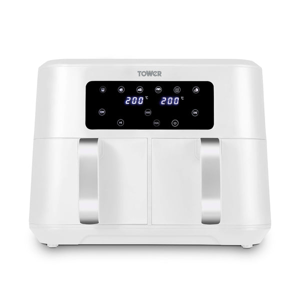 Tower T17137WHT Vortx 8.5L Dual Basket Air Fryer Digital - White