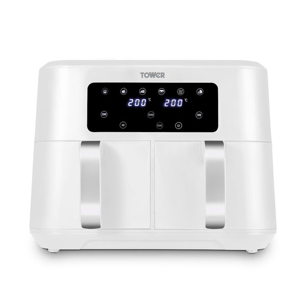 Tower T17137WHT Vortx 8.5L Dual Basket Air Fryer Digital - White