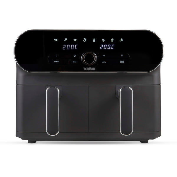 Tower T17138 Vortx Elite 10.4L Dual Basket Air Fryer Digital - Graphite