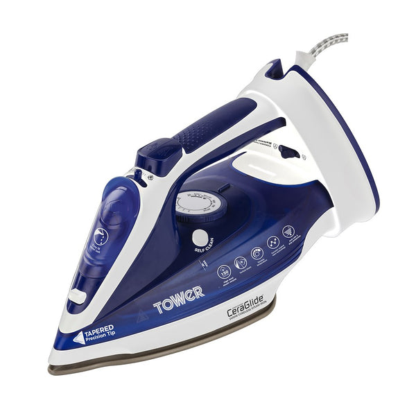 Tower T22008BLU CeraGlide Cord/Cordless Iron 2400w