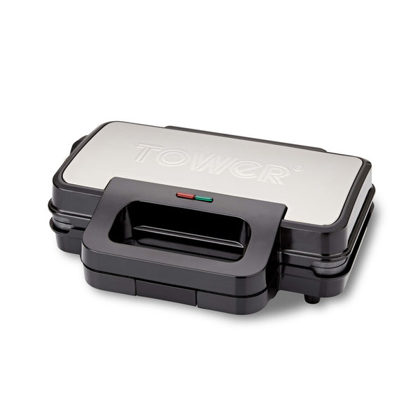Tower T27031 900W Deep Filled Sandwich Maker - Stainless Steel