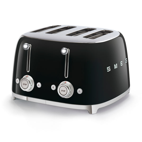 50s 4 by 4 Slice Toaster Black