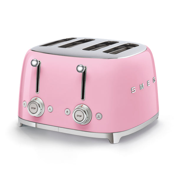 50s 4 by 4 Slice Toaster Pink