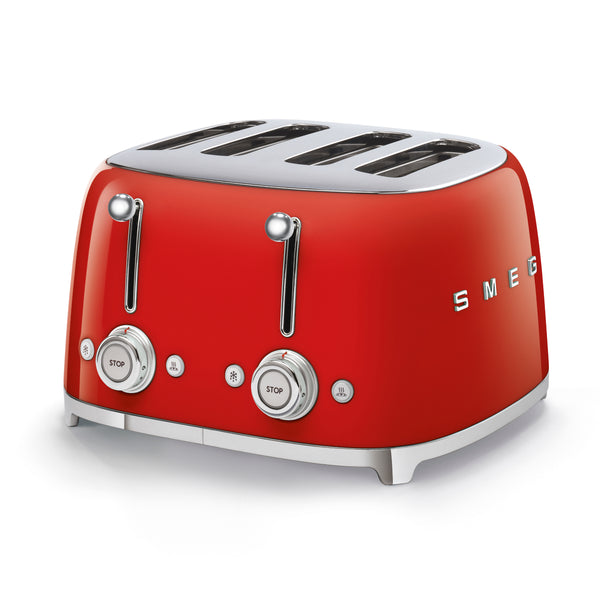 50s 4 by 4 Slice Toaster Red