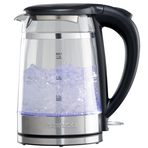 1.5L Cool Touch Transparent Glass Kettle with Light Up LED