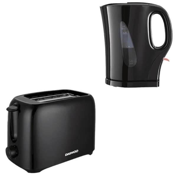 Black Essentials Plastic Kettle & Toaster Set