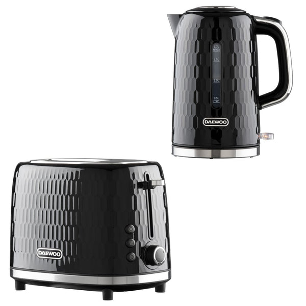 Black Honeycomb Kettle & Toaster Set