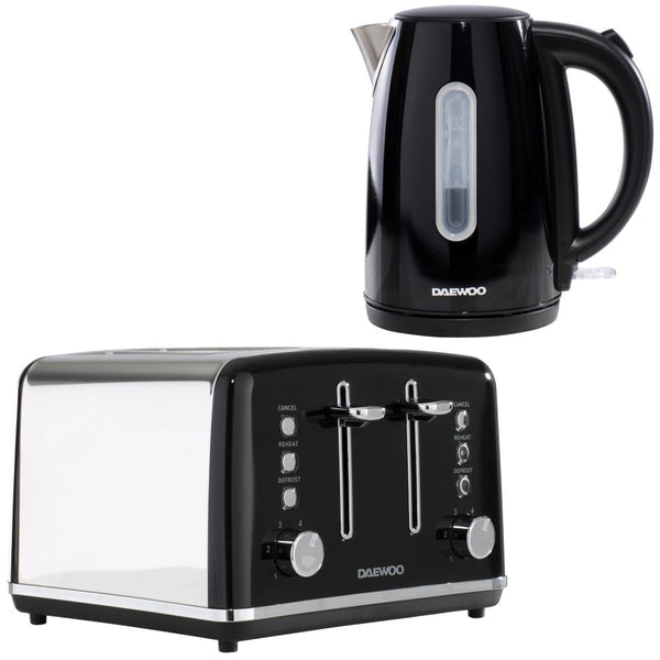 Black Kensington Jug Kettle & 4-Slice Toaster Set