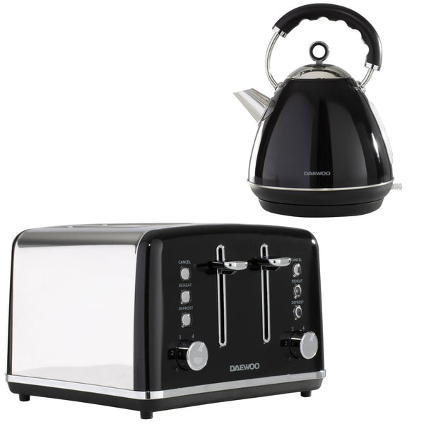 Black Kensington Pyramid Kettle & 4-Slice Toaster Set