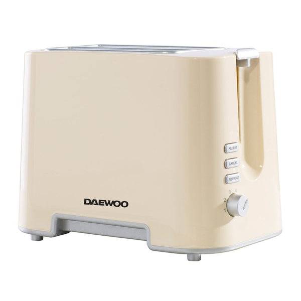 Cream 2 Slice Plastic Toaster With Chrome Band