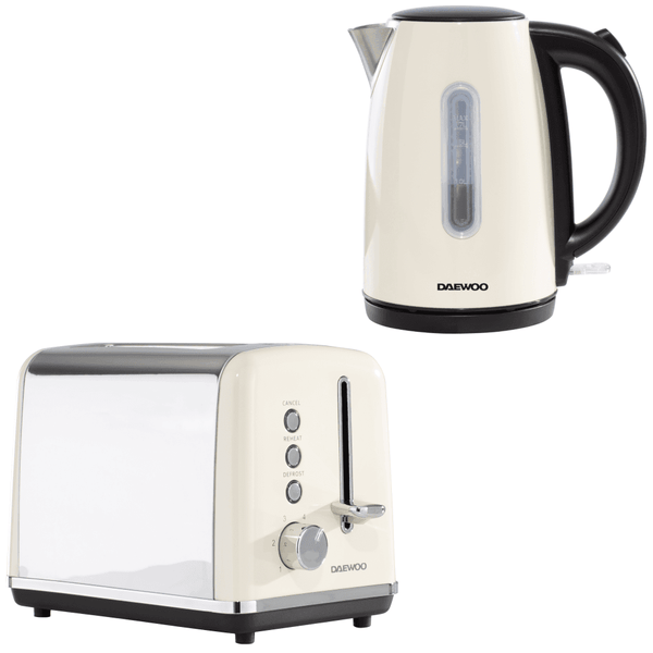 Cream Kensington Jug Kettle & 2-Slice Toaster Set