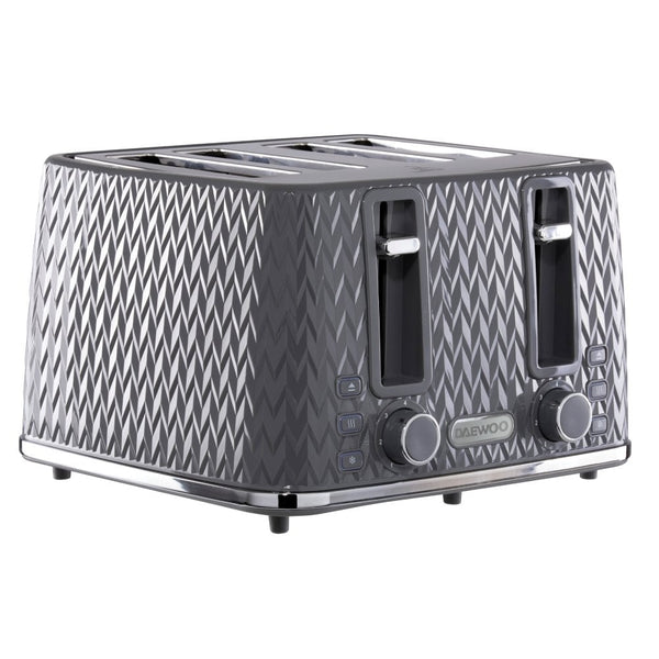 Dark Grey Argyle 4 Slice Toaster